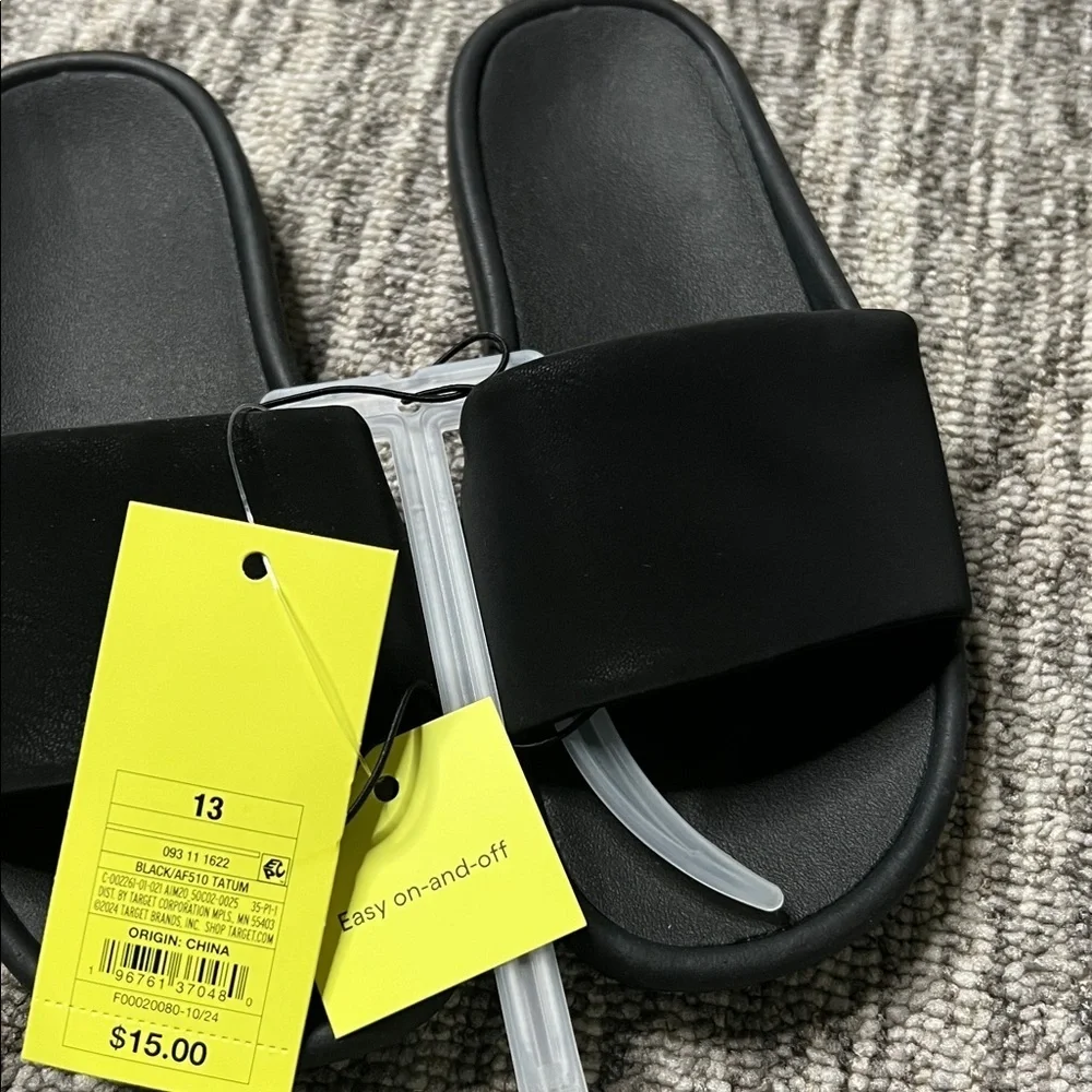 All in Motion Black Kids Slide Sandals Set Size 13
